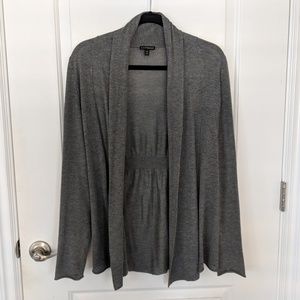 Express Gray Drape Front Cover Up Cardigan - Small
